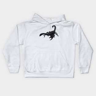 Black hungry scorpion cartoon illustration Kids Hoodie